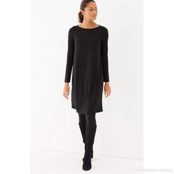 J. Jill Dresses & Skirts - J. Jill Black Long Sleeve Scoop Neck Dress